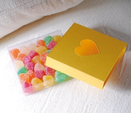Box with a die-cut heart on it Box with a die-cut heart on it