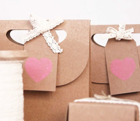 Little Bag in Kraft Colour for Valentine's Day Little Bag in Kraft Colour for Valentine's Day