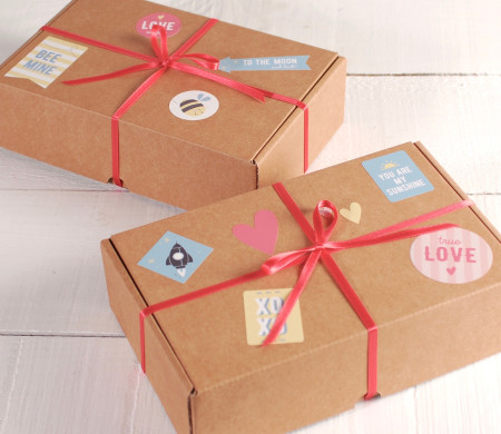 Cute Box with Stickers for Presents Cute Box with Stickers for Presents