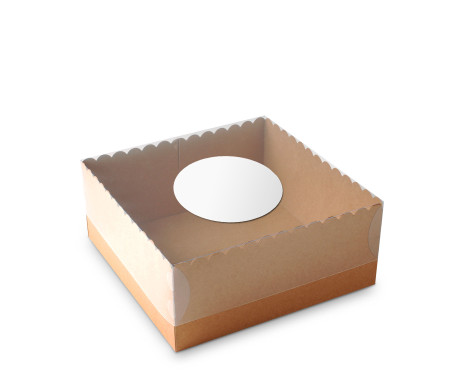 Box for Cakes and Pies, with a Clear Lid