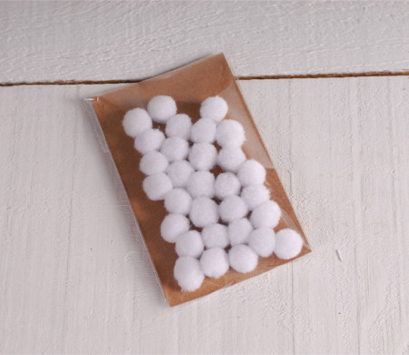White or Black Pompoms 