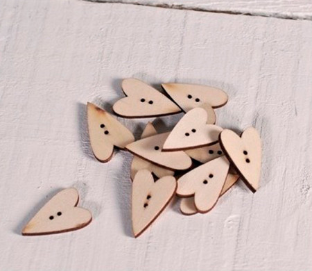 Wood Buttons Heart