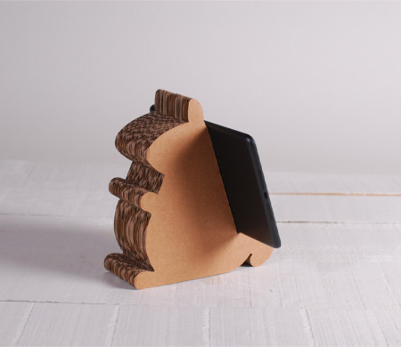 Squirrel shaped cardboard iPad stand