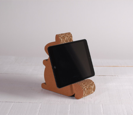 Squirrel shaped cardboard iPad stand