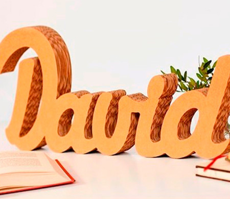 Cardboard lettering