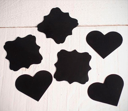 Chalkboard Sticker Tags in Different Shapes