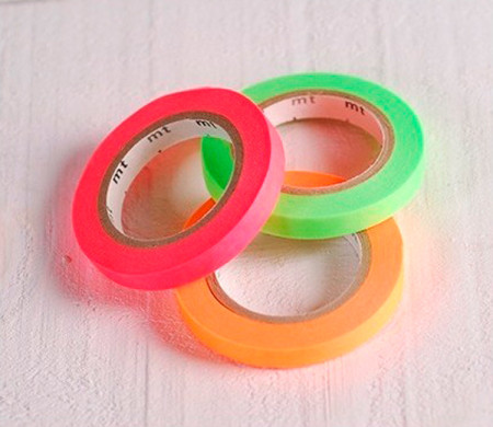 3 washi tape rolls Neon