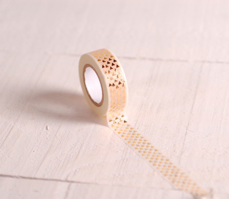White washi tape with gold triangles