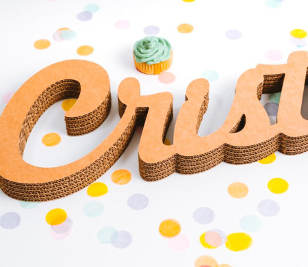 Cardboard lettering