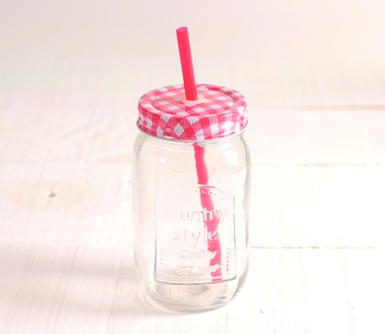 400 ml Glasgefäß mit Strohhalm 400 ml Glasgefäß mit Strohhalm