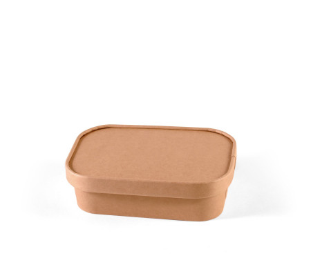 Kraft cardboard Tupper with lid