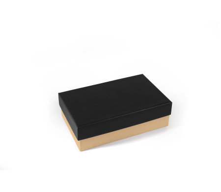 Rigid rectangular box of lined cardboard