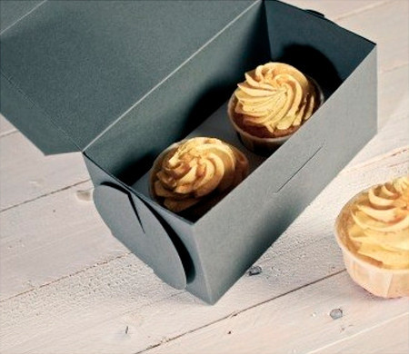 Grey box for two cupcakes