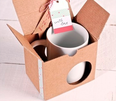 Box for mugs with washi tape Box for mugs with washi tape