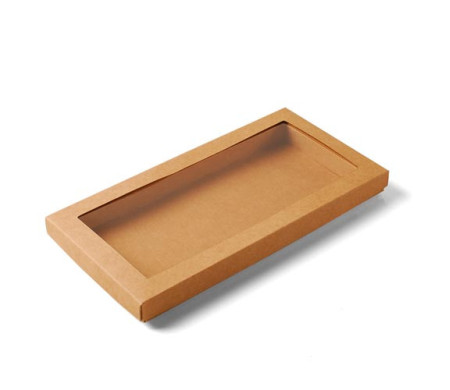 Cardboard box with window for cookies.