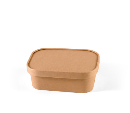 Kraft cardboard Tupper with lid