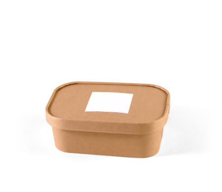 Kraft cardboard Tupper with lid