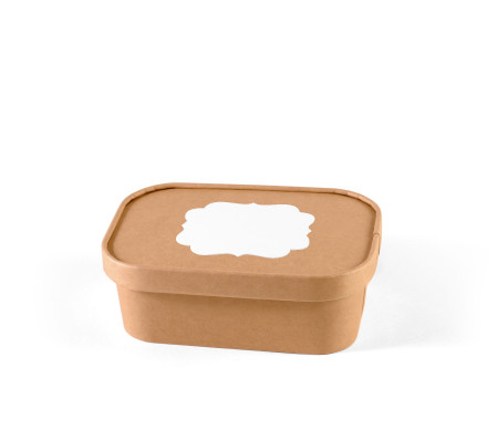 Kraft cardboard Tupper with lid