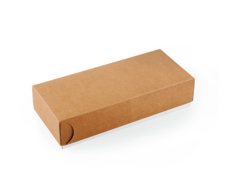 Cardboard box for sushi with a stick compartment
