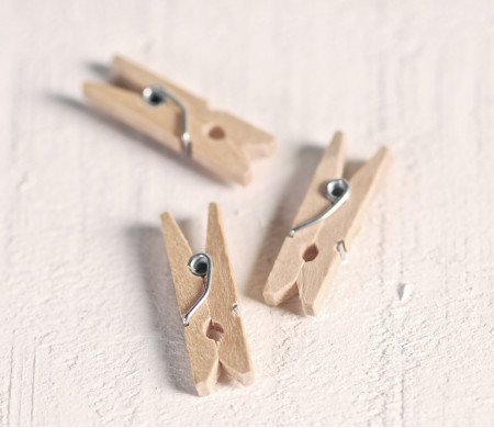 Mini wooden clothes pegs
