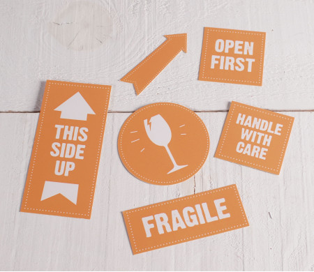 Fragile packaging labels