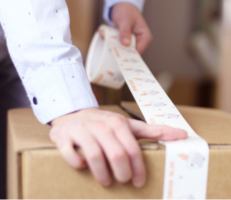 Printed sellotape for removals
