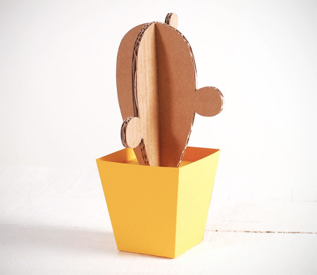 Cardboard Cactus, with Colourful Plant Pots!