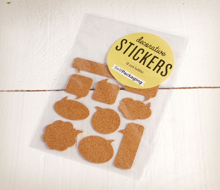 Speech bubble shaped stickers made of Cork Speech bubble shaped stickers made of Cork