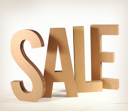 Word SALE in cardboard l 3D cardboard letters
