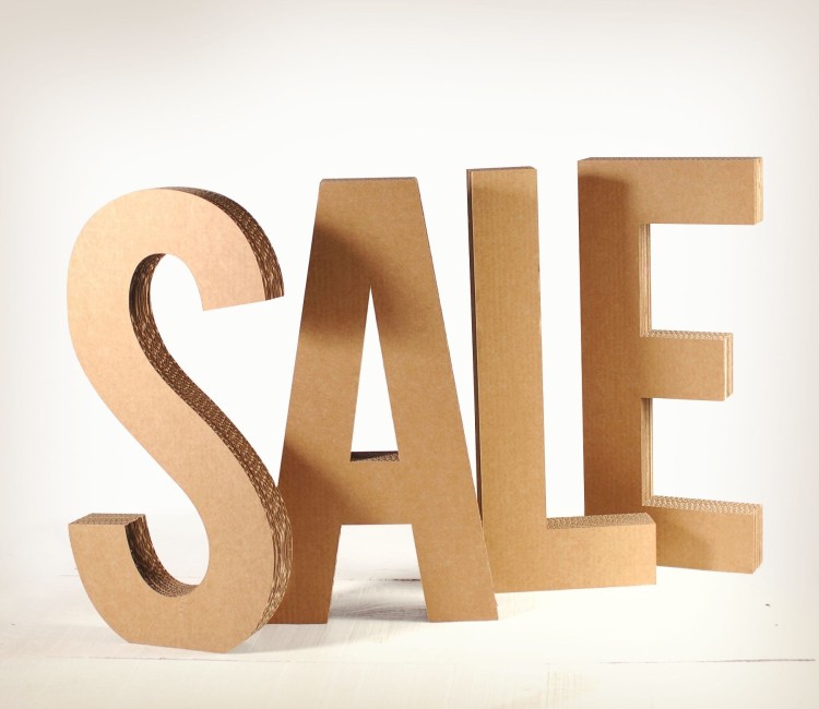 Word SALE in cardboard l 3D cardboard letters Word SALE in cardboard l 3D cardboard letters