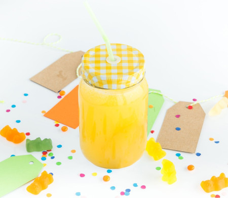 400 ml Glasgefäß mit Strohhalm