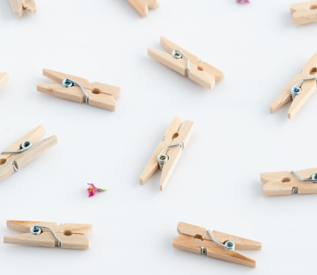 Mini wooden clothes pegs