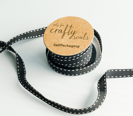 Black and White spotty Grosgrain ribbon