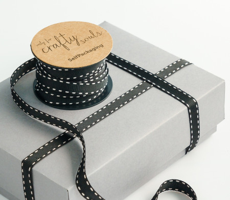 Black and White spotty Grosgrain ribbon