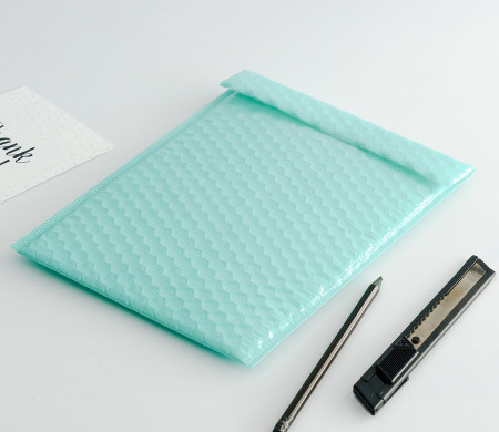 Gloss-finish delivery envelopes.