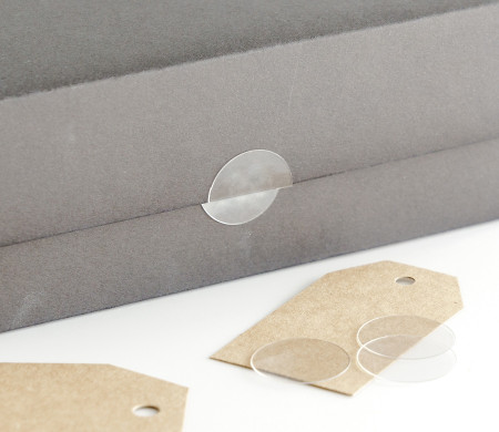 Transparent sticker for deliveries.