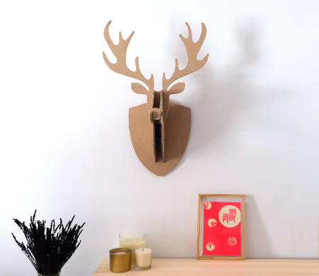 Christmas cardboard reindeer head