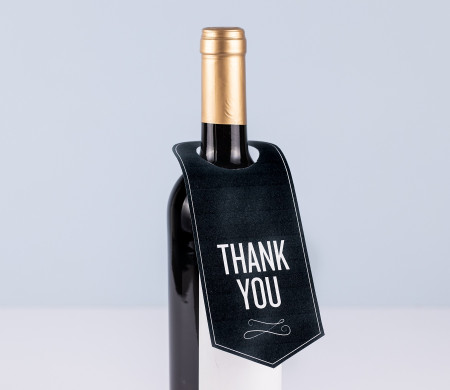 Wine bottle neck label