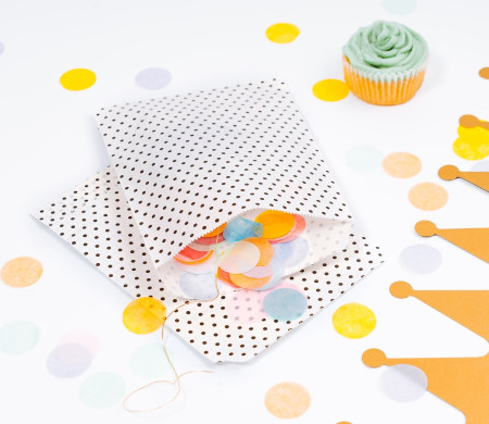White Paper Bags with Black Spots