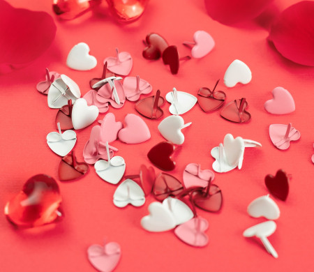 Heart-shaped brads