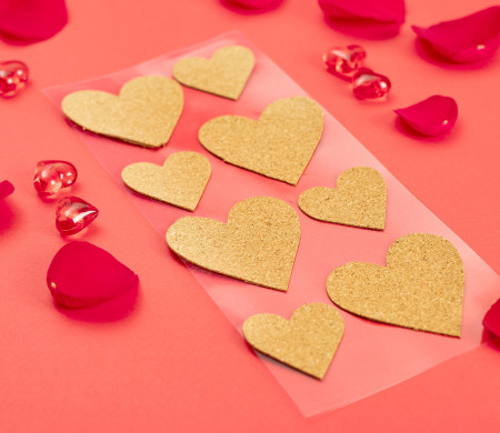 Adhesive cork hearts