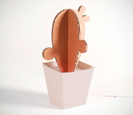 Cardboard Cactus, with Colourful Plant Pots!
