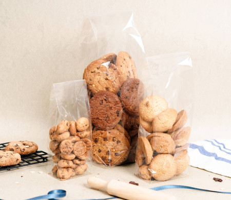 Our block bottom side gusseted cellophane bags are food safe 