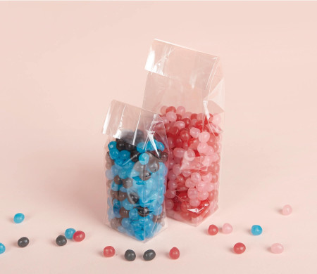 Our block bottom side gusseted cellophane bags are food safe 