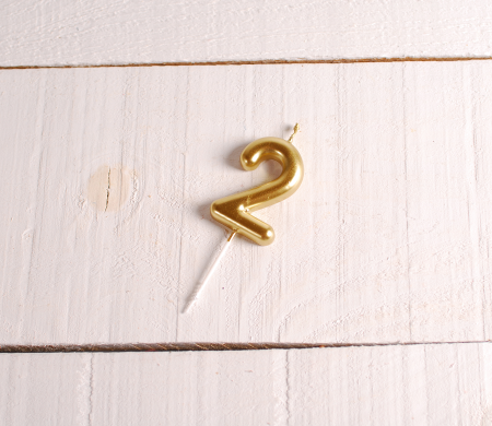 Gold number birthday candles