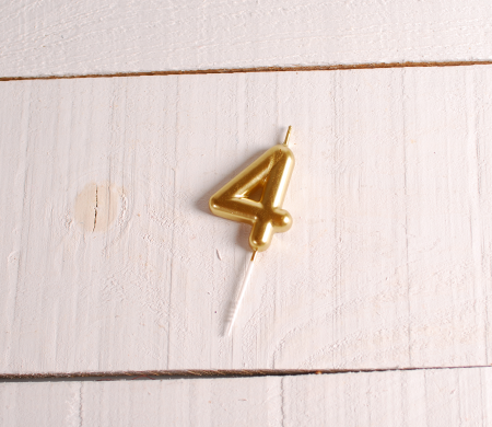 Gold number birthday candles