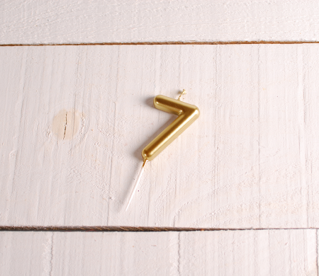 Gold number birthday candles