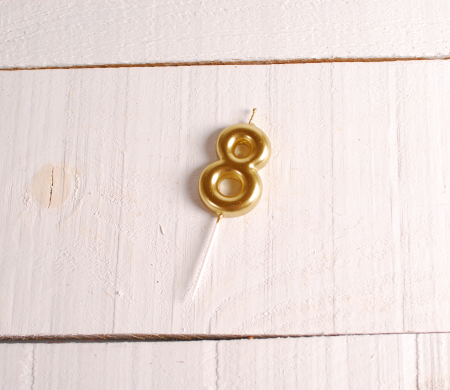Gold number birthday candles