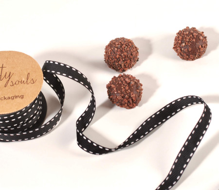 Black stitched ribbon