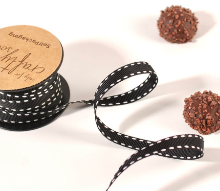 Black stitched ribbon